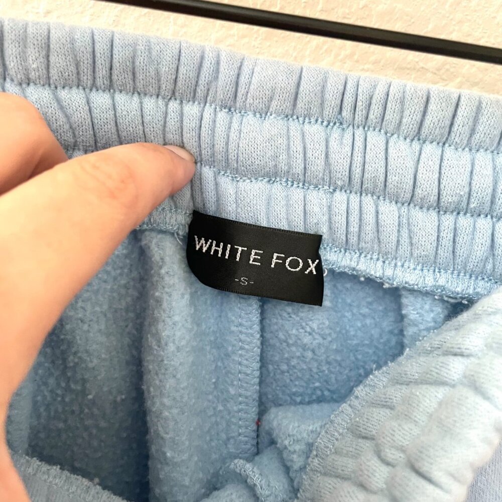 White Fox Blue Lounge Shorts Size S Comfy Heavy Knit - Picture 5 of 10